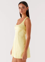 Freefall Satin Mini Dress - Yellow
