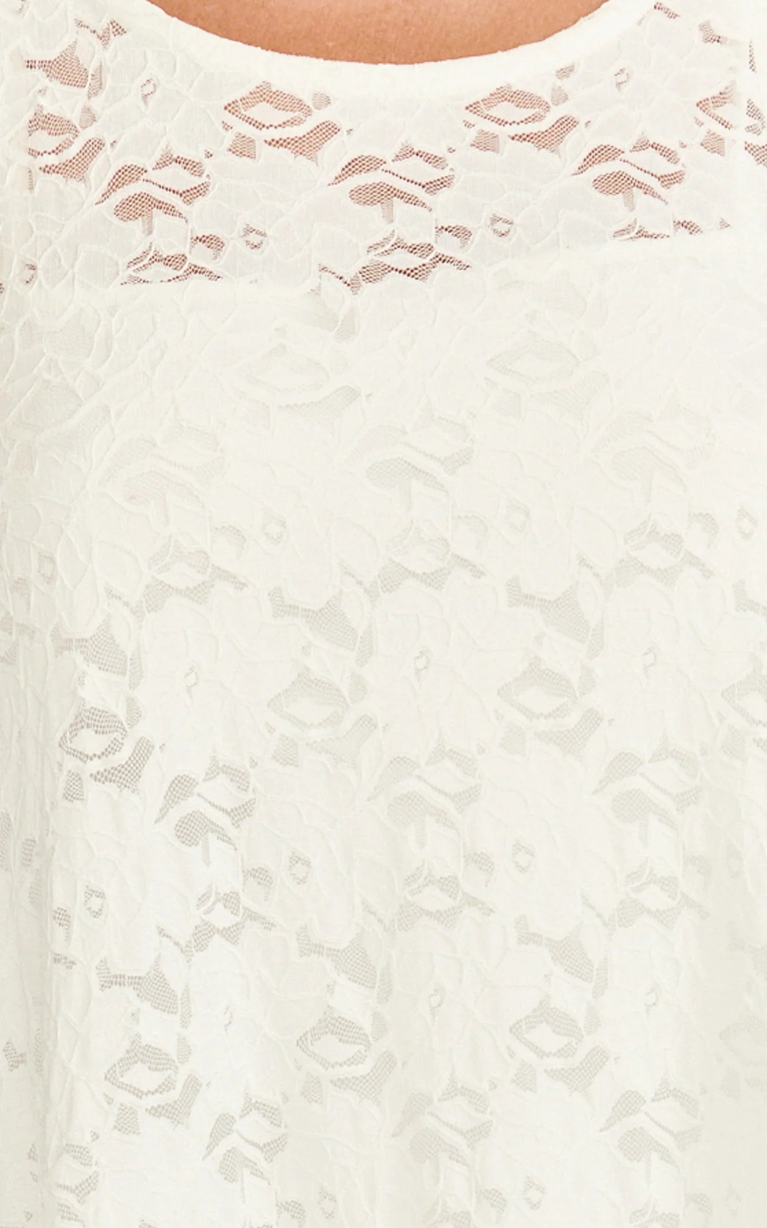 Bella Maxi Dress - Lace Shift Dress in Off White