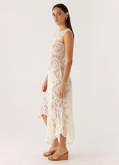 Janayia Midi Dress - Ivory