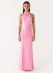 On My Way Bodysuit Maxi Dress - Pink